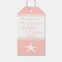 Peach Beach Wedding Guest Gefallen Vielen Dank Geschenkanhänger