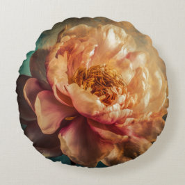 Peach Beauty Rundes Kissen