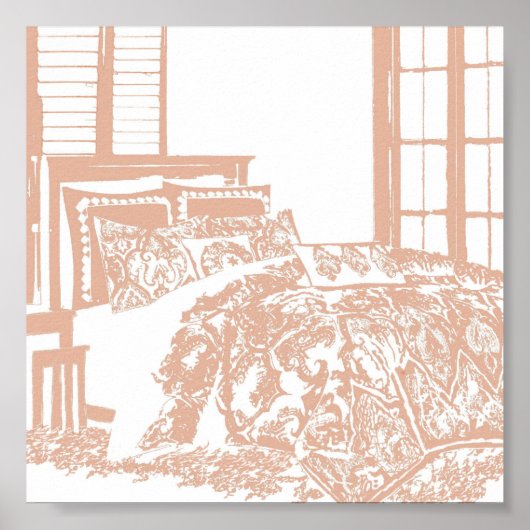 Peach Bedroom Sketch Poster (Vorne)