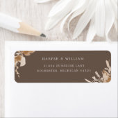 Peach beige Aquarell floral return address label (Insitu)