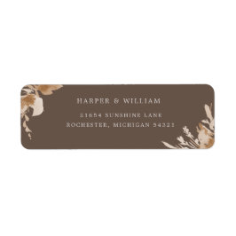 Peach beige Aquarell floral return address label