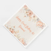 Peach Beige Blume Floral Party Napkins Serviette (Ecke)
