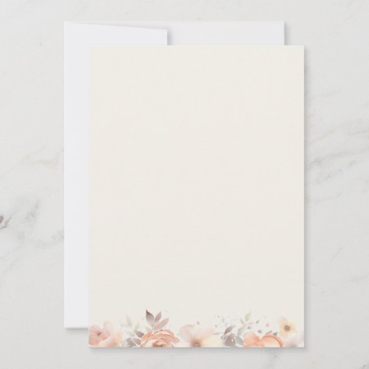 Peach Beige Elfenbeinküste Blume Party für Blumenr Einladung (Rückseite)
