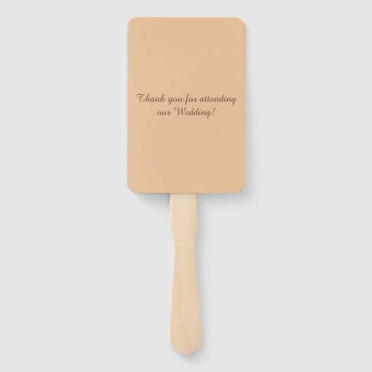 Peach Beige Intrige Wedding Fächer (Rückseite)