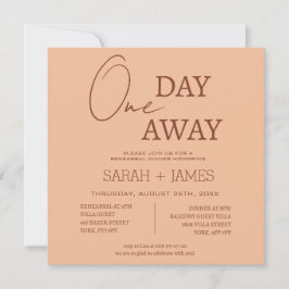Peach Beige Moderne Ein Tag vor der Probe Abendess Einladung