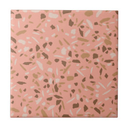 Peach Beige Tan Brown Terrazzo Marmormuster Fliese