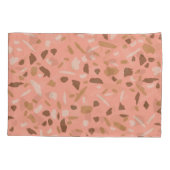 Peach Beige Tan Brown Terrazzo Marmormuster Kissenbezug (Rückseite-Links)