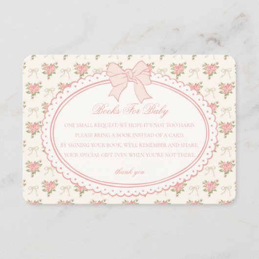 Peach Beige Vintage Floral Books for Baby Insert (Vorderseite)