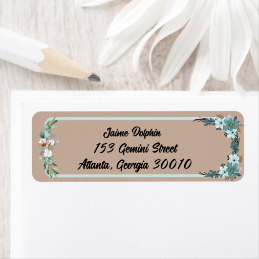 Peach Beige Wedding Event Return Stickers (Insitu)