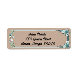 Peach Beige Wedding Event Return Stickers