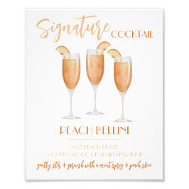 Peach Bellini Signature Cocktail Recipe Fotodruck