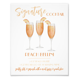 Peach Bellini Signature Cocktail Recipe Fotodruck