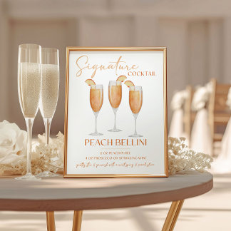 Peach Bellini Signature Cocktail Recipe Sockelschild