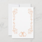 Peach Bells Scrollwork Design Wedding Einladung (Rückseite)