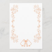 Peach Bells Scrollwork Design Wedding Menükarte (Rückseite)