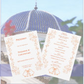 Peach Bells Scrollwork Design Wedding Programm