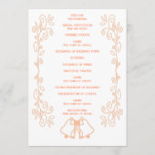 Peach Bells Scrollwork Design Wedding Programm (Rückseite)