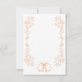 Peach Bells Scrollwork Design Wedding RSVP Karte (Rückseite)