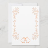 Peach Bells Scrollwork Design Wedding Save The Date (Rückseite)
