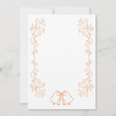 Peach Bells Scrollwork Hochzeitsempfang Einladung (Rückseite)