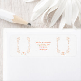 Peach Bells Scrollwork Wedding Rücksendeadresse