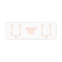 Peach Bells Scrollwork Wedding Rücksendeadresse