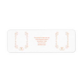 Peach Bells Scrollwork Wedding Rücksendeadresse