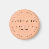 Peach Bilingual Lactose Allergie Warnhinweise Span Magnet (Vorne)