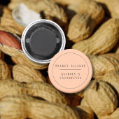 Peach Bilingual Peanut Allergy Alert Magnet