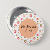 Peach Birthday Button (Vorne & Hinten)