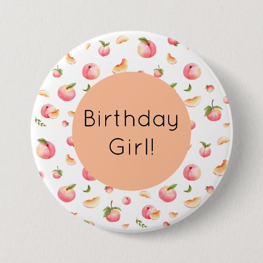 Peach Birthday Button (Vorderseite)