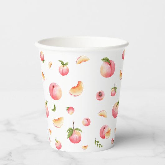 Peach Birthday Pappbecher (Vorderseite)