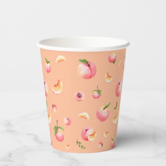 Peach Birthday Pappbecher (Rückseite)