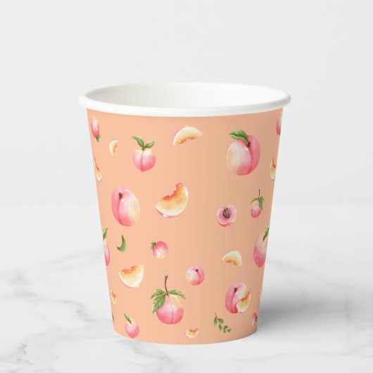 Peach Birthday Pappbecher (Vorderseite)