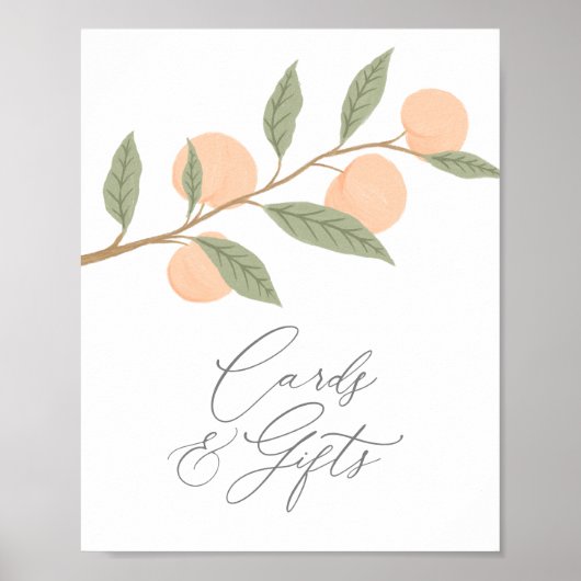 Peach Birthday Party Karten und Geschenke Untersch Poster (Vorne)