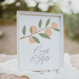 Peach Birthday Party Karten und Geschenke Untersch Poster