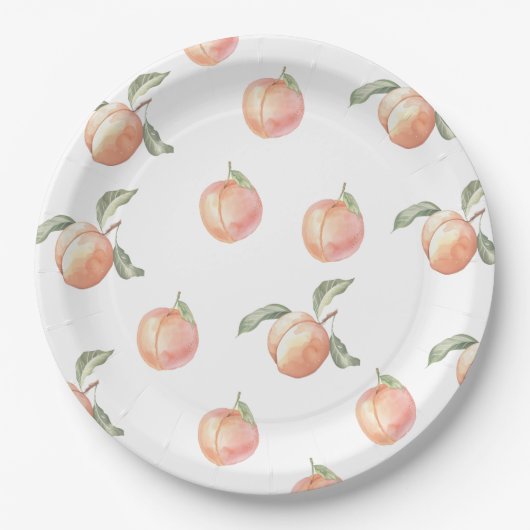 Peach Birthday Party Pappteller (Vorderseite)
