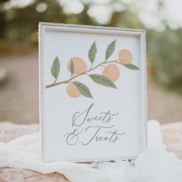 Peach Birthday Party Süßigkeiten und Leckereien Un Poster