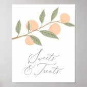 Peach Birthday Party Süßigkeiten und Leckereien Un Poster (Vorne)