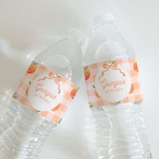 Peach Birthday Water Flasche Labels Wasserflaschenetikett