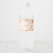 Peach Birthday Water Flasche Labels Wasserflaschenetikett (Vorderseite)