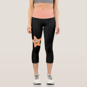 Peach & Black Capri Leggings (Vorderseite)