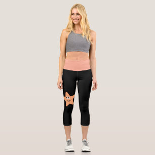Peach & Black Capri Leggings