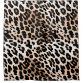 Peach Black Cream Leopard Duschvorhang (Vorderseite)