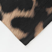 Peach Black Cream Leopard Fleecedecke (Ecke)