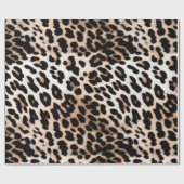 Peach Black Cream Leopard Geschenkpapier (Flach)