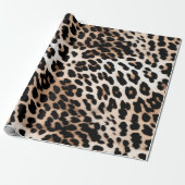 Peach Black Cream Leopard Geschenkpapier (Ungerollt)