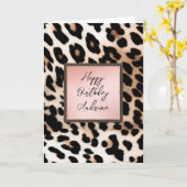 Peach Black Cream Leopard Karte (Gelbe Blume)