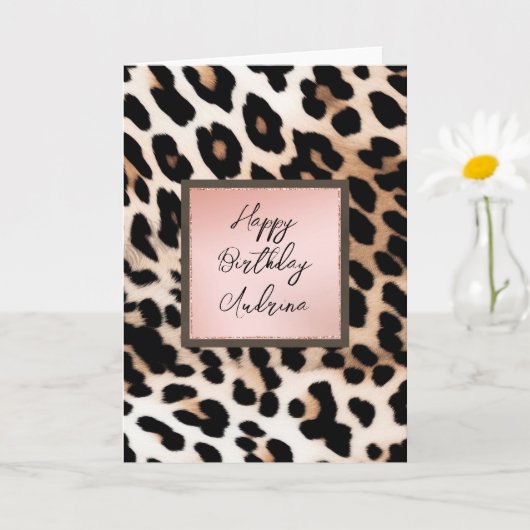 Peach Black Cream Leopard Karte (Kleine Pflanze)