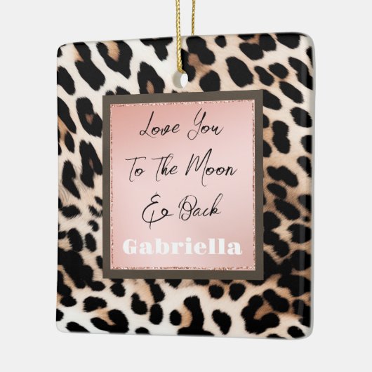 Peach Black Cream Leopard Keramikornament (Links)